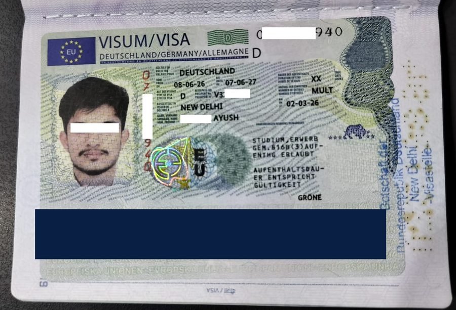 Client visa document (personal details hidden)